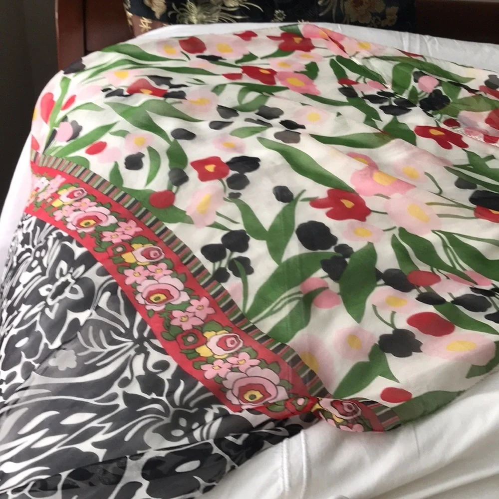 Vintage floral Kenzo made in France 100% silk scarf